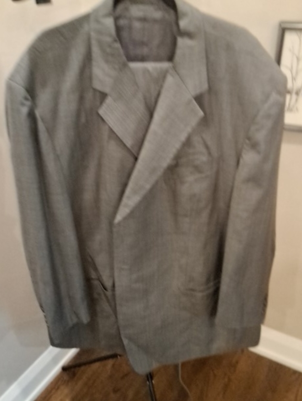 Bespoke Gray Pinstripe Men's Suit Jacket